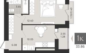 Студия квартира, вторичка, 34м2, 9/9 этаж