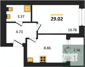 1-к квартира, вторичка, 29м2, 7/9 этаж