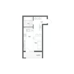 1-к квартира, строящийся дом, 31м2, 7/18 этаж