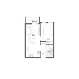 1-к квартира, вторичка, 39м2, 1/18 этаж