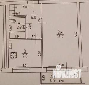1-к квартира, вторичка, 33м2, 8/9 этаж