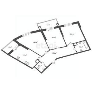 3-к квартира, вторичка, 90м2, 7/15 этаж