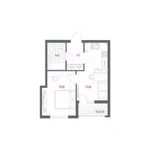 1-к квартира, строящийся дом, 37м2, 5/18 этаж