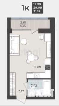 Студия квартира, вторичка, 32м2, 3/9 этаж