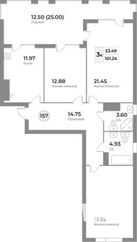 4-к квартира, вторичка, 167м2, 2/7 этаж