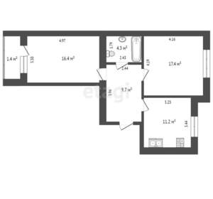 2-к квартира, вторичка, 60м2, 2/9 этаж