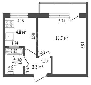 1-к квартира, вторичка, 29м2, 2/5 этаж
