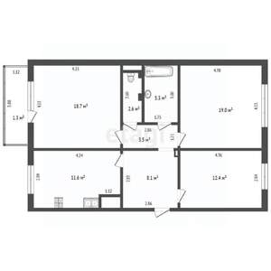 3-к квартира, вторичка, 82м2, 3/10 этаж