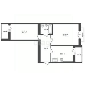 2-к квартира, вторичка, 60м2, 10/11 этаж