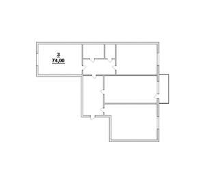 3-к квартира, вторичка, 75м2, 1/9 этаж