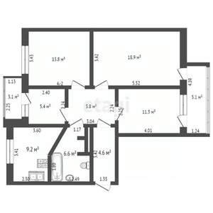 3-к квартира, вторичка, 77м2, 4/5 этаж
