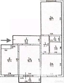 3-к квартира, вторичка, 84м2, 5/9 этаж