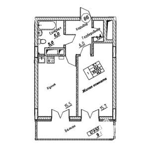 1-к квартира, вторичка, 46м2, 5/7 этаж