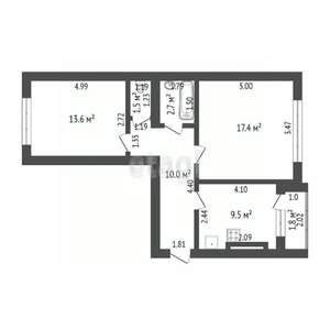 2-к квартира, вторичка, 57м2, 7/9 этаж