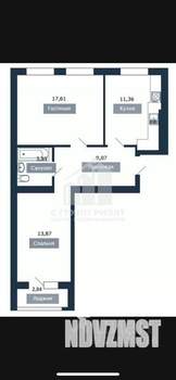 2-к квартира, вторичка, 59м2, 1/5 этаж