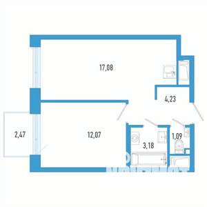 1-к квартира, вторичка, 38м2, 6/26 этаж