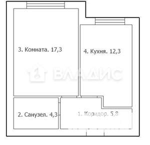 1-к квартира, вторичка, 40м2, 1/10 этаж