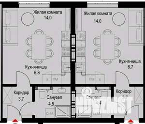 Студия квартира, вторичка, 29м2, 1/9 этаж