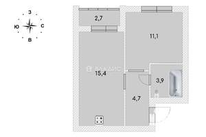 1-к квартира, вторичка, 35м2, 4/9 этаж
