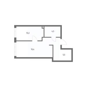 1-к квартира, строящийся дом, 40м2, 3/8 этаж