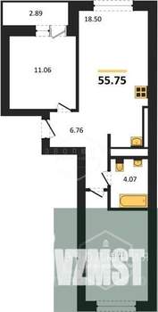 2-к квартира, вторичка, 56м2, 6/9 этаж