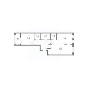 2-к квартира, строящийся дом, 70м2, 3/8 этаж