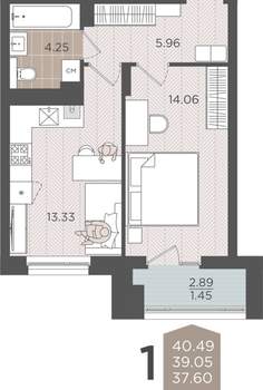 Студия квартира, вторичка, 39м2, 7/9 этаж