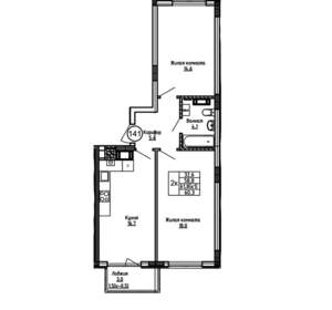 2-к квартира, вторичка, 60м2, 4/9 этаж