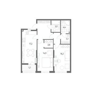 2-к квартира, вторичка, 77м2, 1/8 этаж