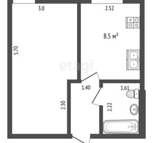 1-к квартира, вторичка, 31м2, 1/5 этаж