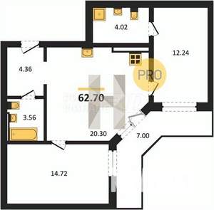 1-к квартира, вторичка, 38м2, 1/8 этаж