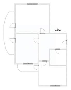 2-к квартира, вторичка, 64м2, 2/4 этаж