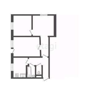 3-к квартира, вторичка, 51м2, 1/5 этаж