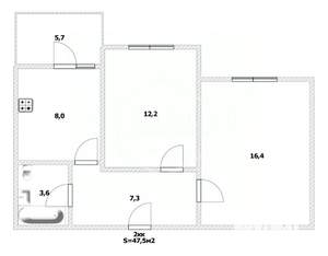2-к квартира, вторичка, 48м2, 2/5 этаж
