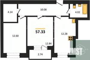 2-к квартира, вторичка, 57м2, 1/9 этаж