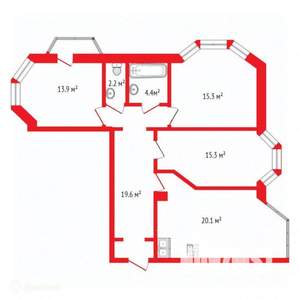3-к квартира, вторичка, 94м2, 5/16 этаж
