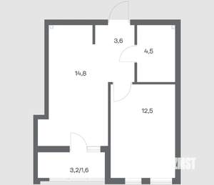 1-к квартира, строящийся дом, 37м2, 4/18 этаж