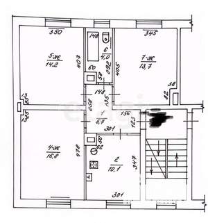 3-к квартира, вторичка, 65м2, 2/2 этаж