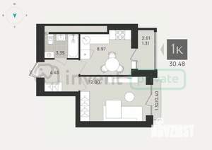 1-к квартира, вторичка, 31м2, 9/9 этаж