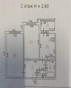 2-к квартира, вторичка, 60м2, 2/9 этаж