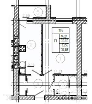 1-к квартира, вторичка, 35м2, 7/9 этаж