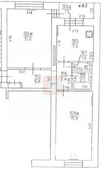 2-к квартира, вторичка, 49м2, 5/5 этаж