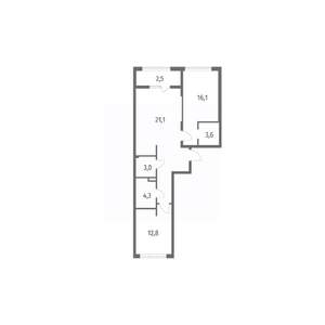 2-к квартира, вторичка, 73м2, 4/8 этаж