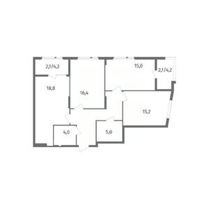 3-к квартира, вторичка, 92м2, 3/12 этаж