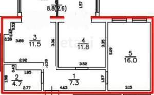 2-к квартира, вторичка, 62м2, 10/10 этаж