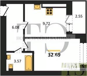 1-к квартира, вторичка, 33м2, 2/9 этаж