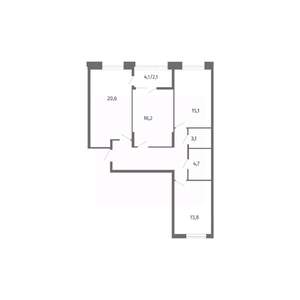 3-к квартира, строящийся дом, 91м2, 5/13 этаж