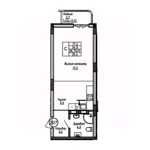 Студия квартира, вторичка, 35м2, 3/9 этаж