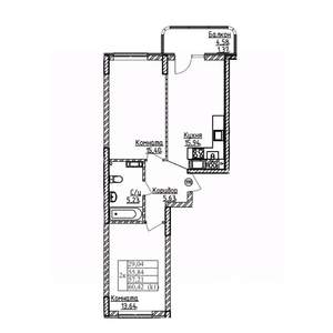 2-к квартира, строящийся дом, 57м2, 3/9 этаж