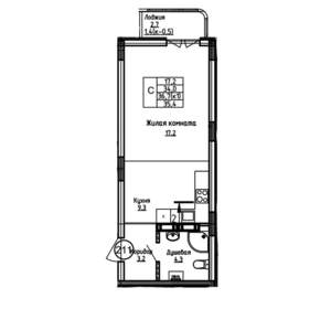 Студия квартира, вторичка, 35м2, 4/9 этаж